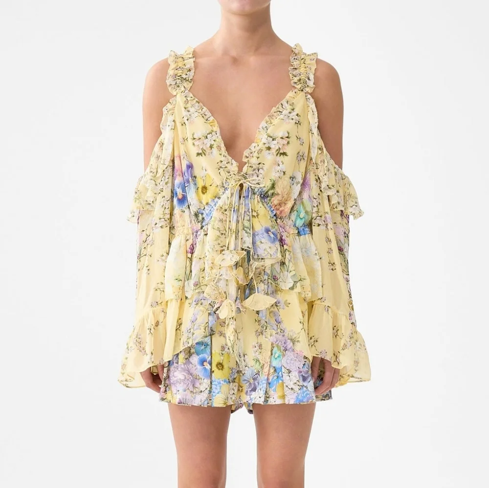 Camilla cold shoulder ruffle top - Picture 1 of 15